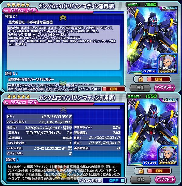 ガンダムf91 ハリソン マディン専用機 No 1019 公式 ガントラ ガンダムトライヴ最速攻略wiki